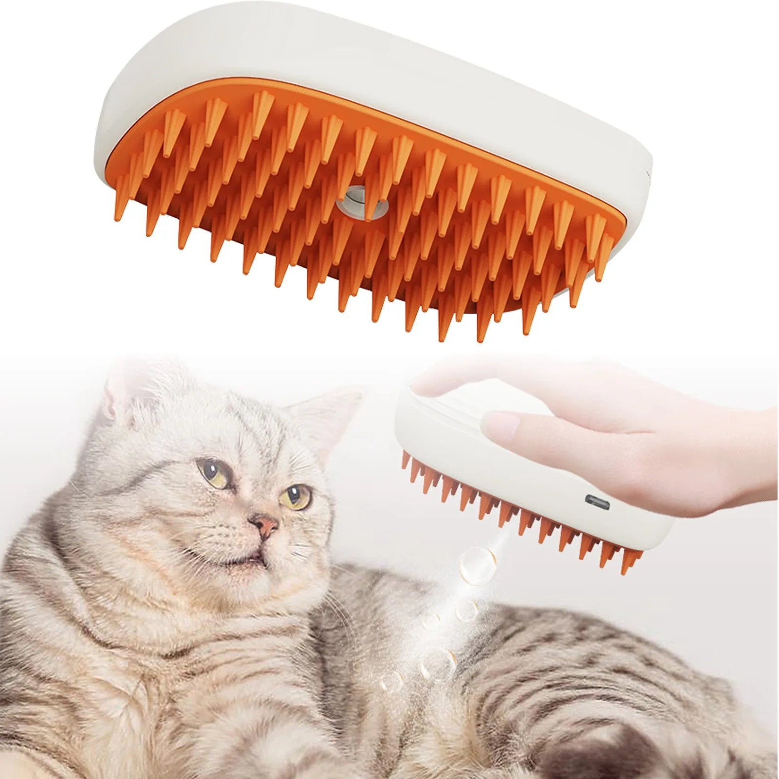 Steam Brush | USB Rechargeable Brush | Pet Grooming Accessories Pet Grooming Tools Keep Your Feline Dog Shower Attachment