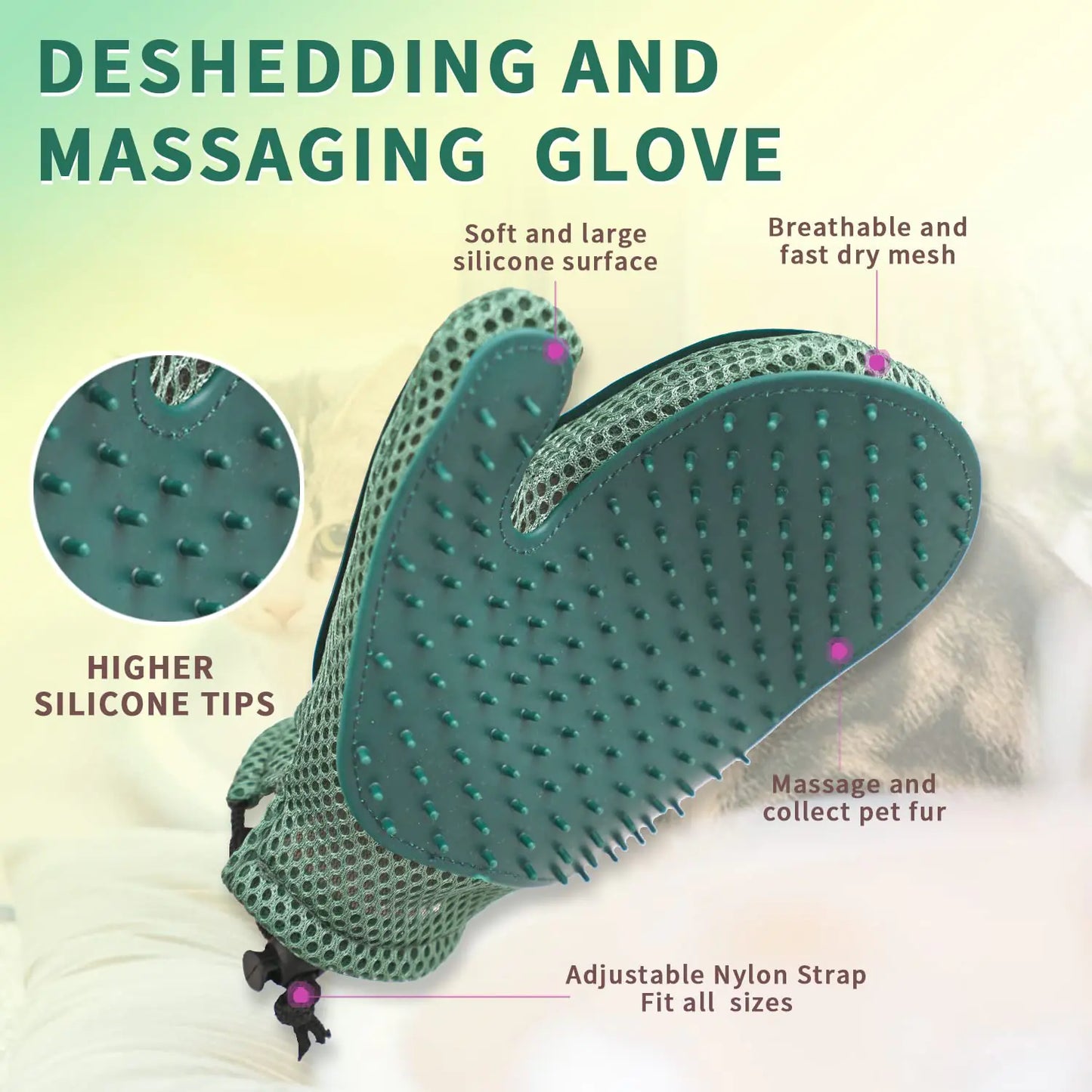 Mollypaws Pet Grooming Glove: the Ultimate Solution for Pet Hair Removal & Gentle Grooming