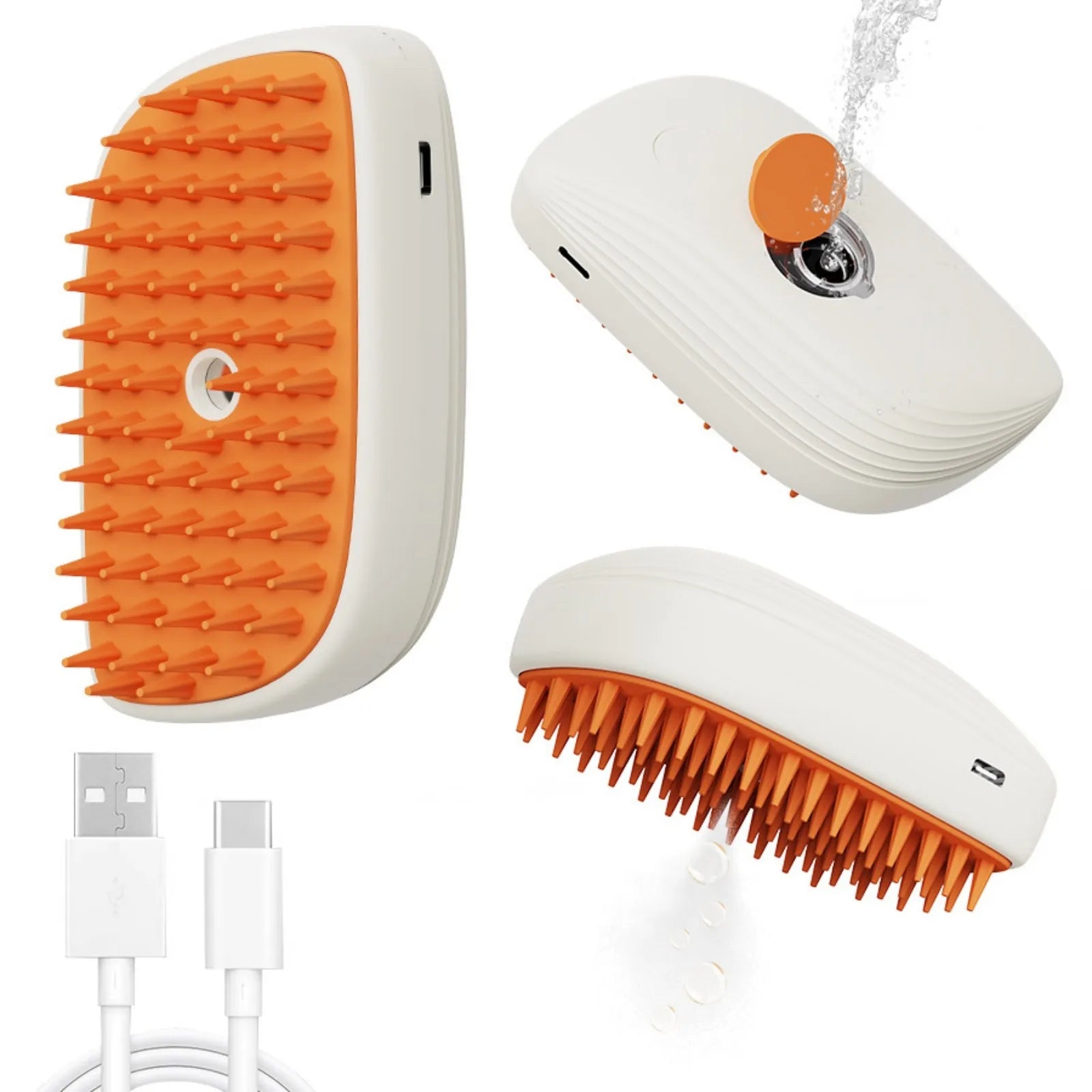 Steam Brush | USB Rechargeable Brush | Pet Grooming Accessories Pet Grooming Tools Keep Your Feline Dog Shower Attachment